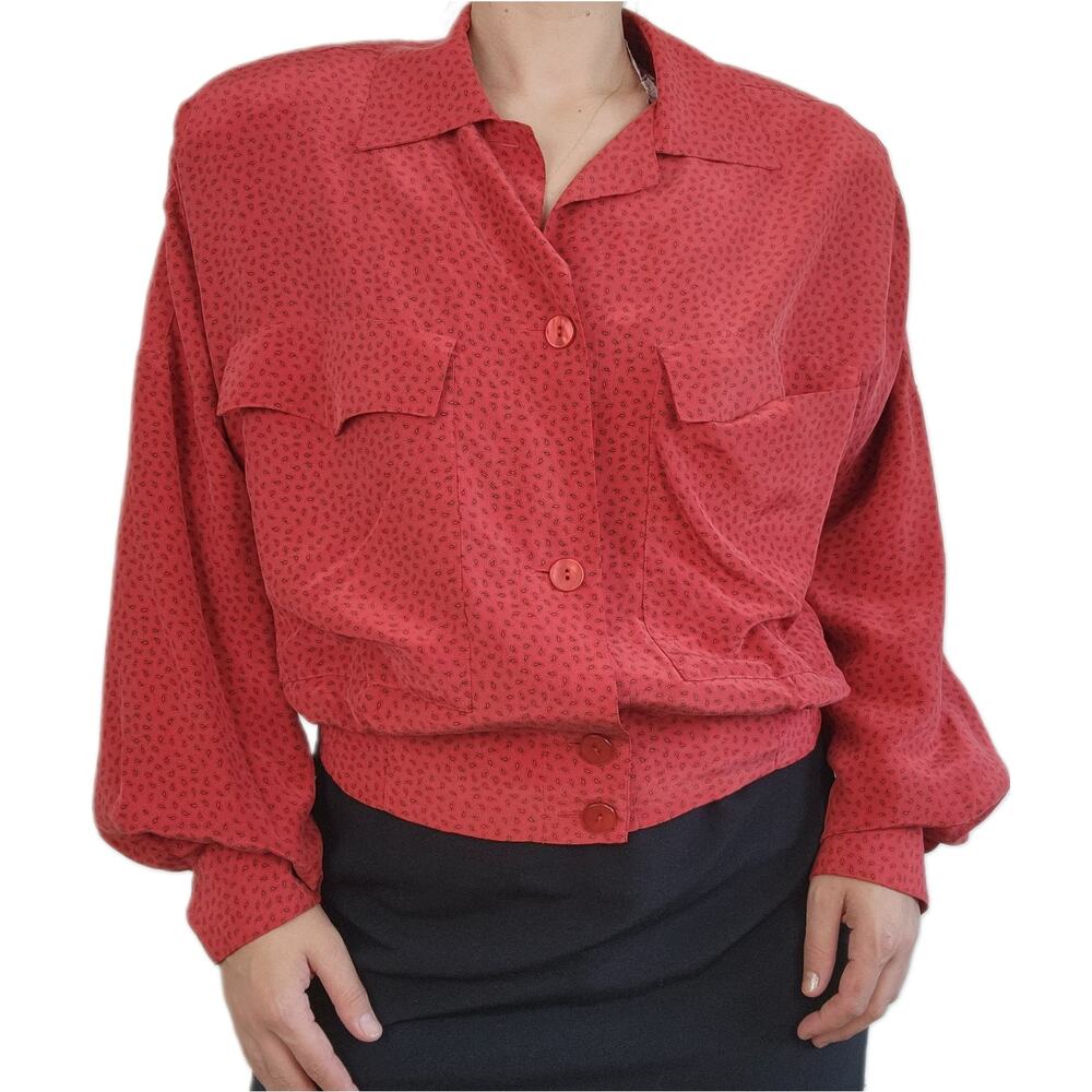 Silk 80s Paisley Linda Allard Ellen Tracy Shirt Jacket 8